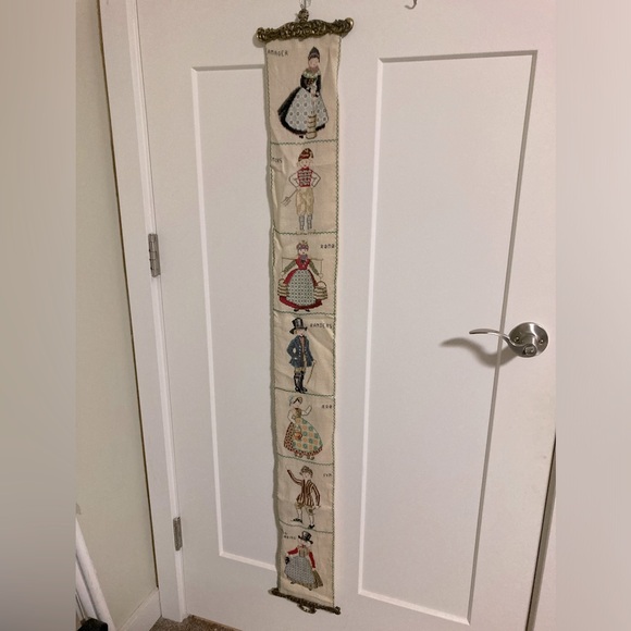 Vintage Danish cross stitch wall hanging - Picture 1 of 8